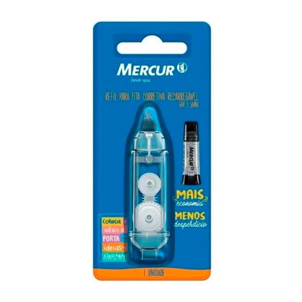 Refil para Fita Corretiva 5mm x 6m Recarregável Mercur