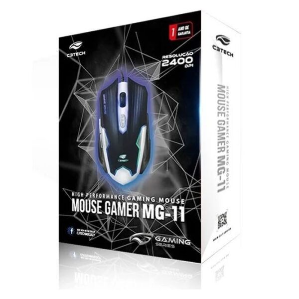 Mouse Gamer MG-11BSI 2400 DPI Preto/Prata C3Tech - Image 4