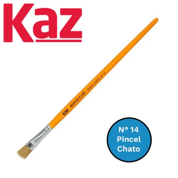 Pincel Chato Cabo Longo N°14 Kaz