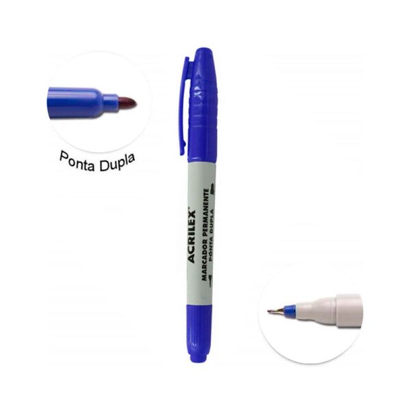 Marcador Permanente Ponta Dupla Azul Acrilex