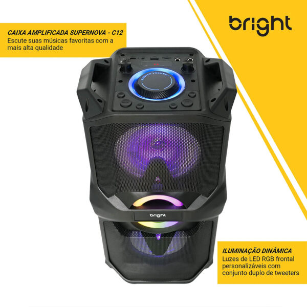 Caixa de Som Amplificada 200w Bluetooth Supernova C12 Bright - Image 6