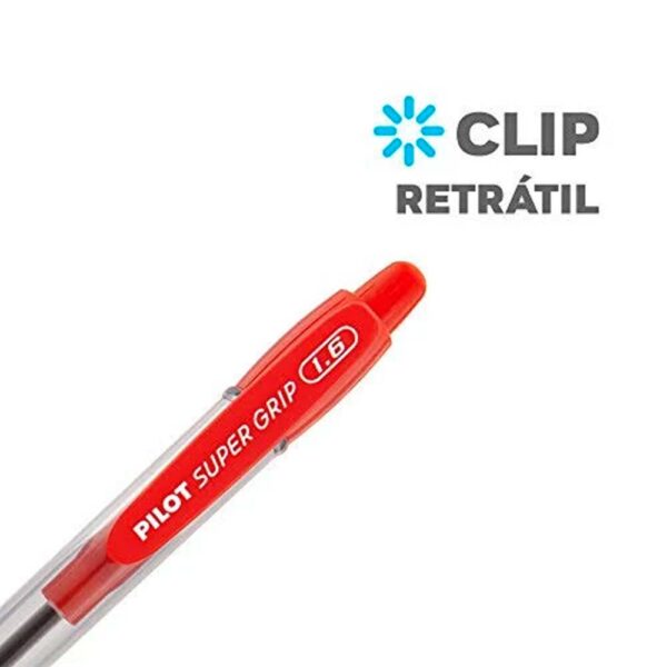 Caneta Esferográfica Super Grip 1.6mm Vermelho Retrátil Pilot - Image 4