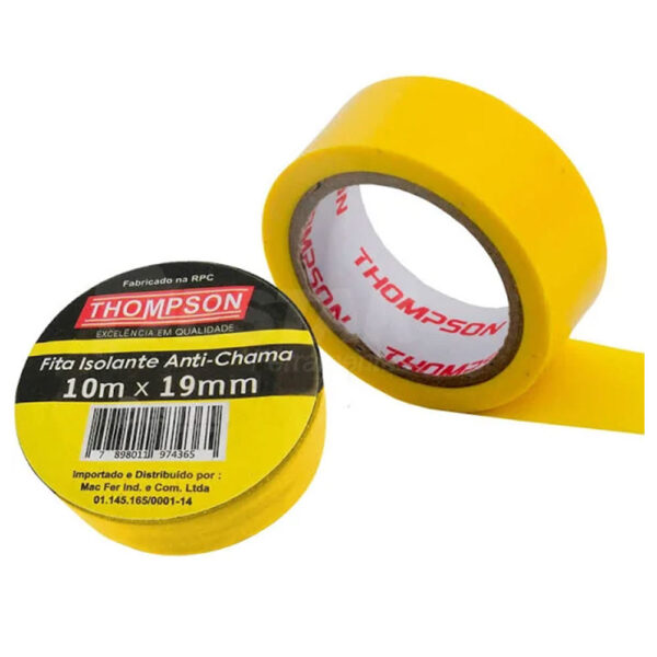 Fita Isolante 19mmx10m Amarela Anti-chama Thompson - Image 3
