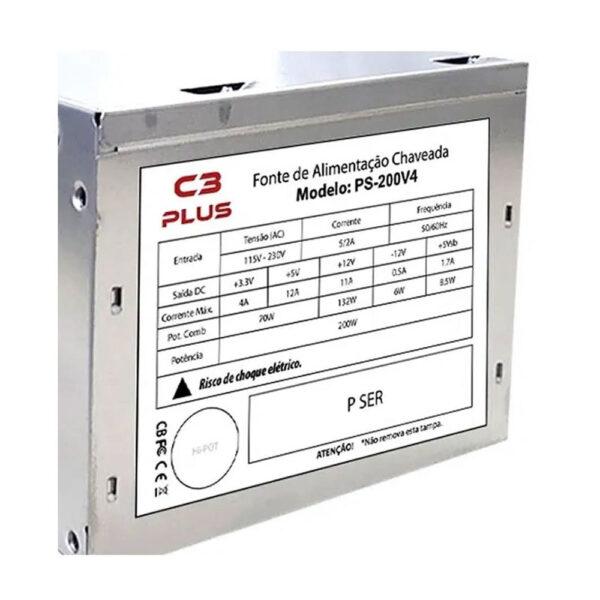 Fonte C3Tech Atx 200w PS-200V4 Sem Cabo - Image 2