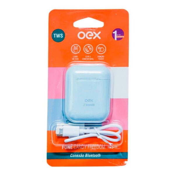 Fone De Ouvido Bluetooth Candy TWS11 Azul Oex - Image 3