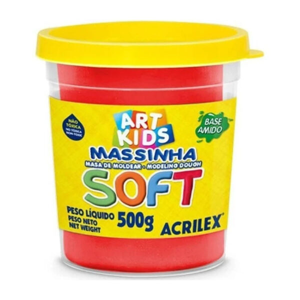 Massa de Modelar Soft 500g Vermelho Acrilex
