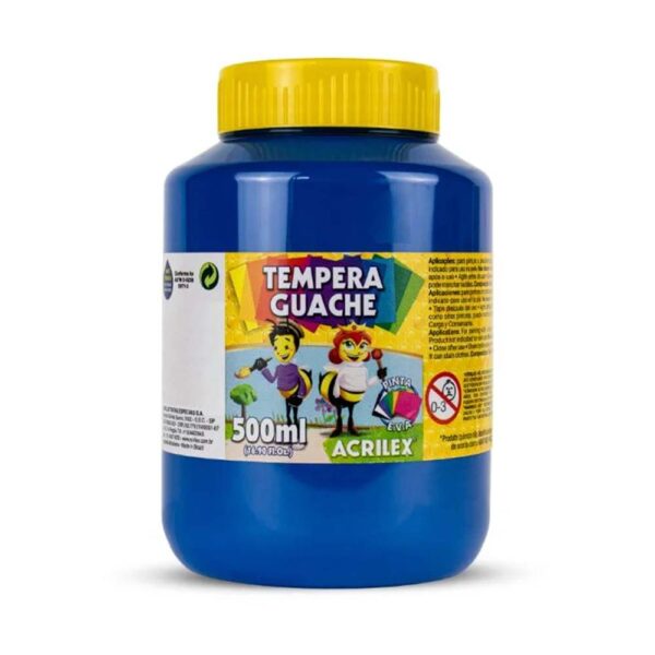 Tinta Guache 500ml Azul Turquesa 501 Acrilex