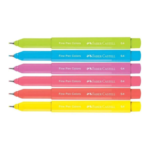 Caneta Fine Pen Colors 6 Cores Neon Faber Castell - Image 5