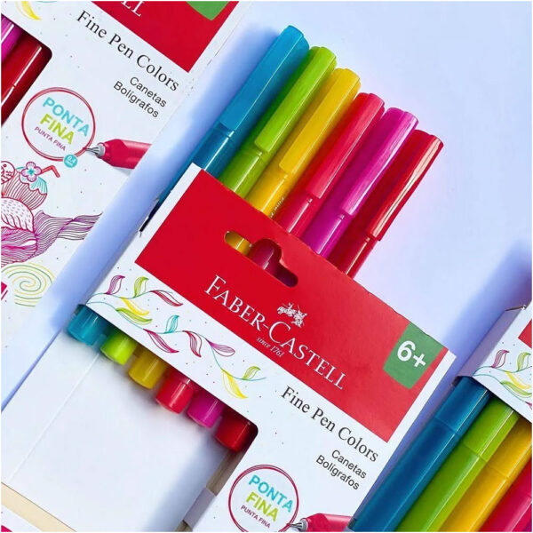 Caneta Fine Pen Colors 6 Cores Neon Faber Castell - Image 3