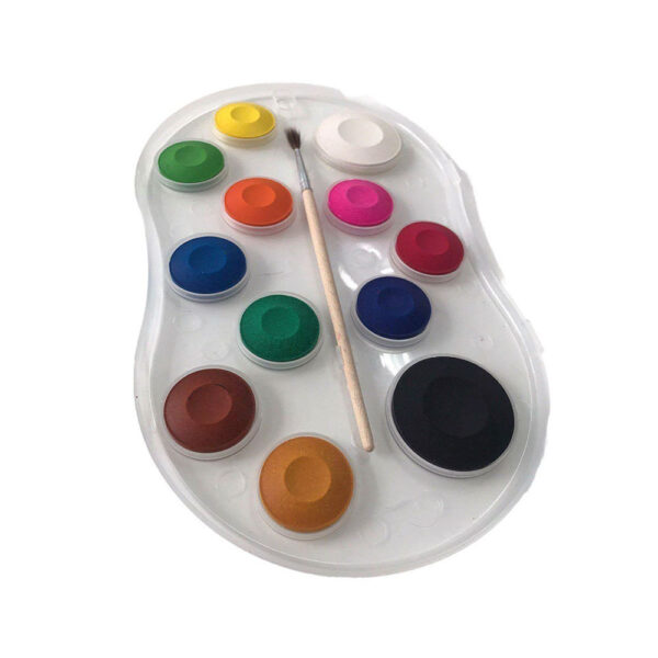Tinta Aquarela Pastilha 12 Cores com Pincel Acrilex - Image 4