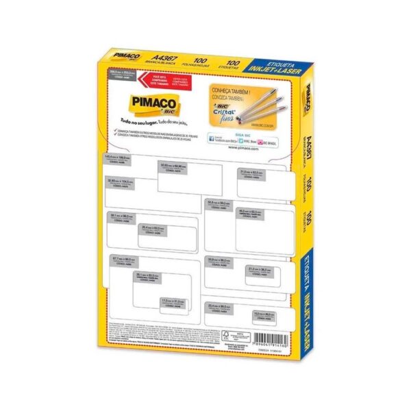 Etiqueta Ink-jet/laser A4 288,5X200,0mm A4367 Pimaco PT/100 - Image 3