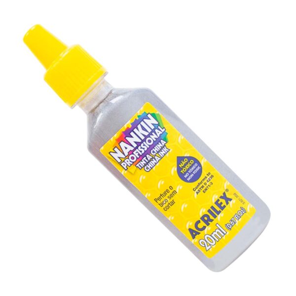 Tinta Nankin 20ml Prata Acrilex - Image 2
