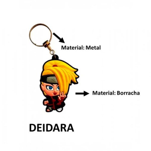 Chaveiro De Borracha Deidara Temático Divertido - Image 3