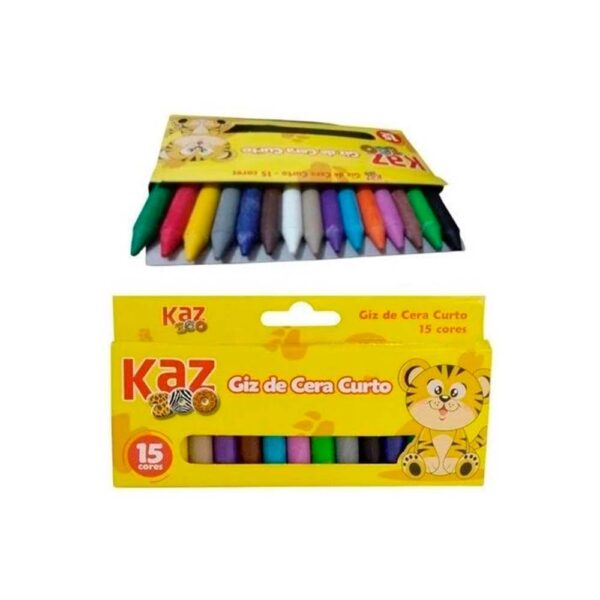 Giz De Cera Curto 15 Cores Kaz - Image 4