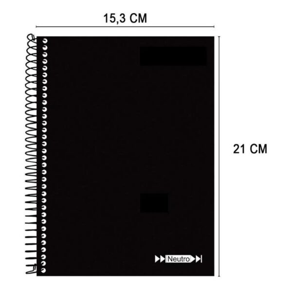 Caderno Espiral 1/4 Capa Dura 96 Folhas Preto Tamoio - Image 3