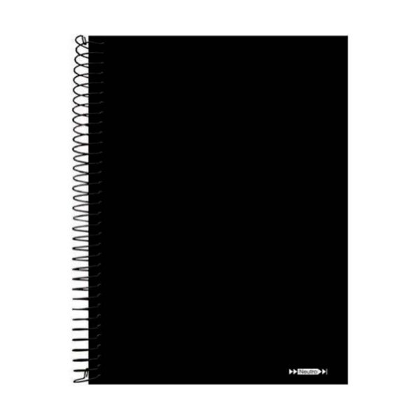 Caderno Espiral 1/4 Capa Dura 48 Folhas Preto Tamoio