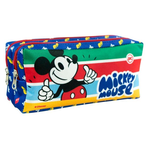 Estojo Duplo Escolar Infantil Em Tecido Mickey Dac