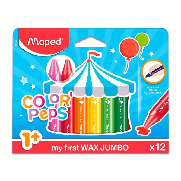 Giz De Cera 12 Cores Jumbo Color Peps Maped