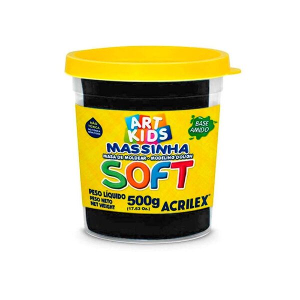 Massinha De Modelar Soft 500g Preto Acrilex