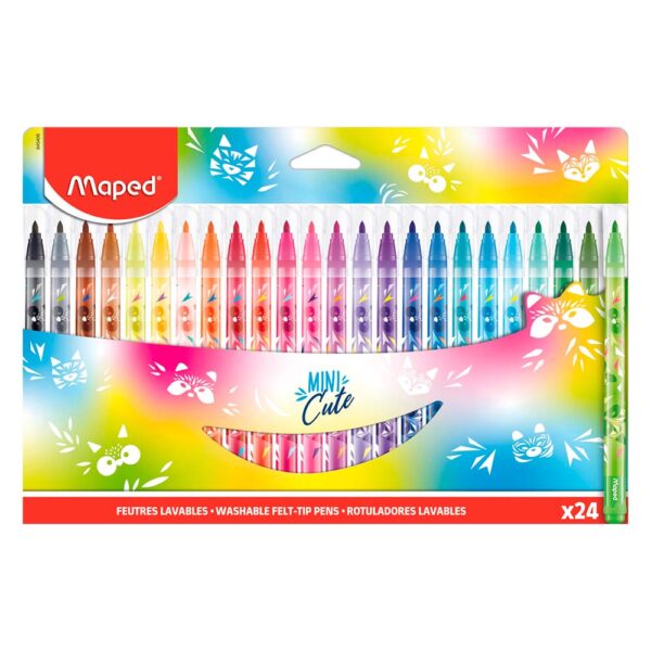 Caneta Hidrográfica 24 Cores Mini Cute Escolar Maped