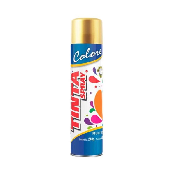Tinta Spray Multiuso 400ml Dourado Metálico Colore