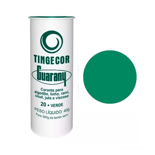 Corante para Tecidos Diversos 20-Verde 40g Tingecor Guarany