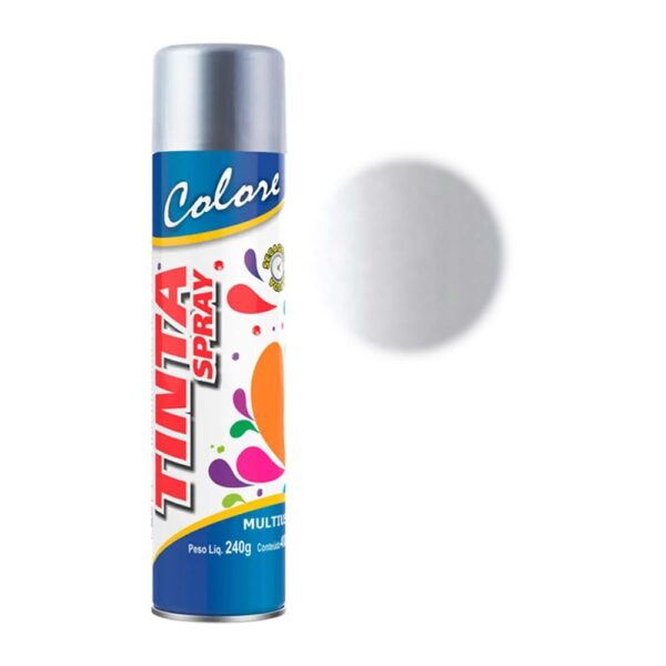 Tinta Spray Multiuso 400ml Prata Metálico Colore - Image 4