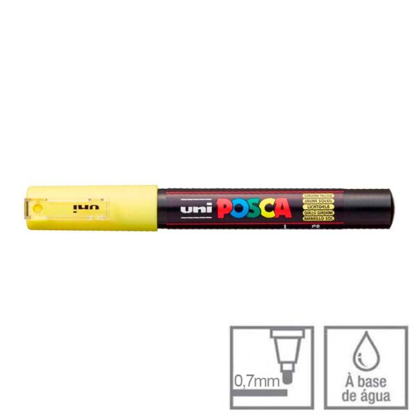 Caneta Posca Amarelo PC-1M Ponta Cônica 0.7mm Uni-ball
