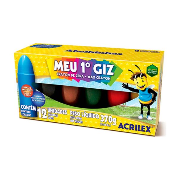 Giz De Cera 12 Cores Meu Primeiro Giz Acrilex - Image 4