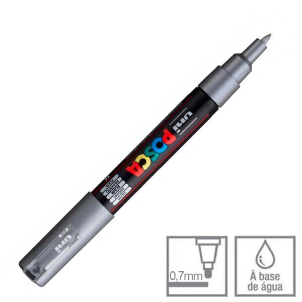 Caneta Posca Prata PC-1M Ponta Cônica 0.7mm Uni-ball - Image 4