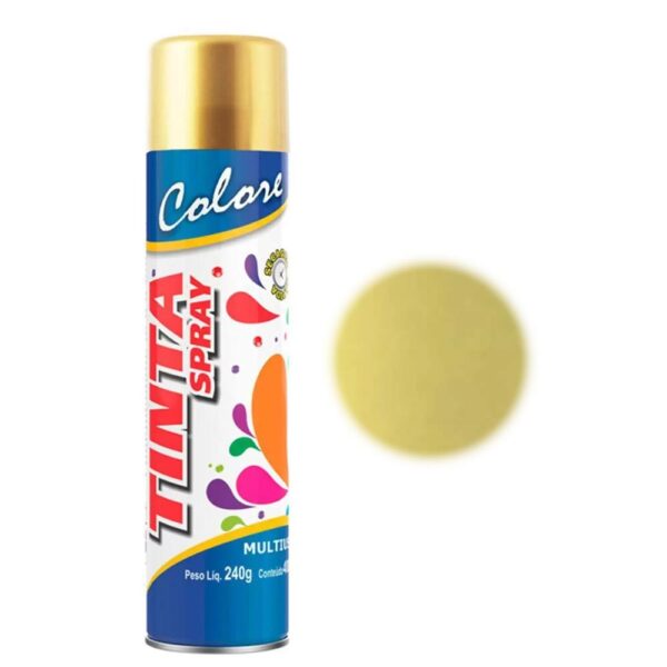 Tinta Spray Multiuso 400ml Dourado Metálico Colore - Image 4