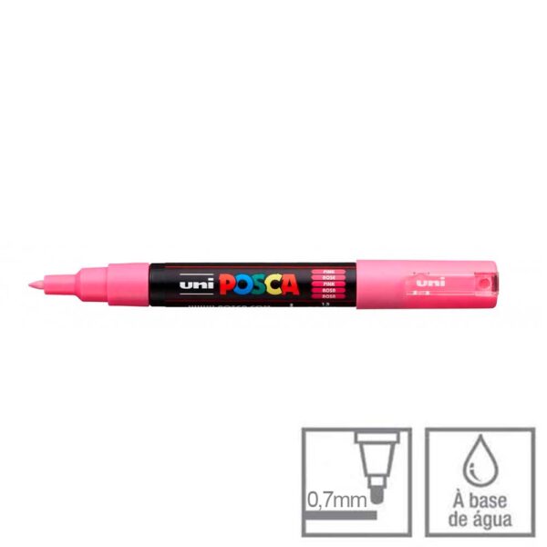 Caneta Posca Rosa PC-1M Ponta Cônica 0.7mm Uni-ball - Image 2