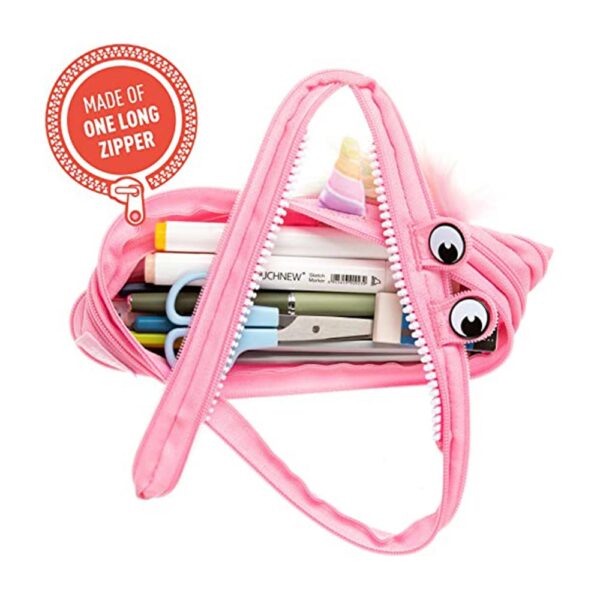 Estojo Escolar Creature Monster Unicórnio Zipit Rosa Maped - Image 5