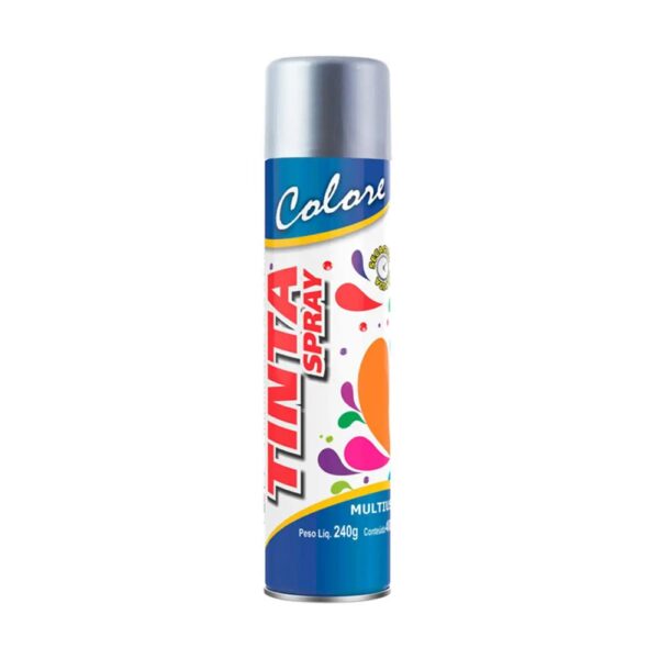 Tinta Spray Multiuso 400ml Prata Metálico Colore