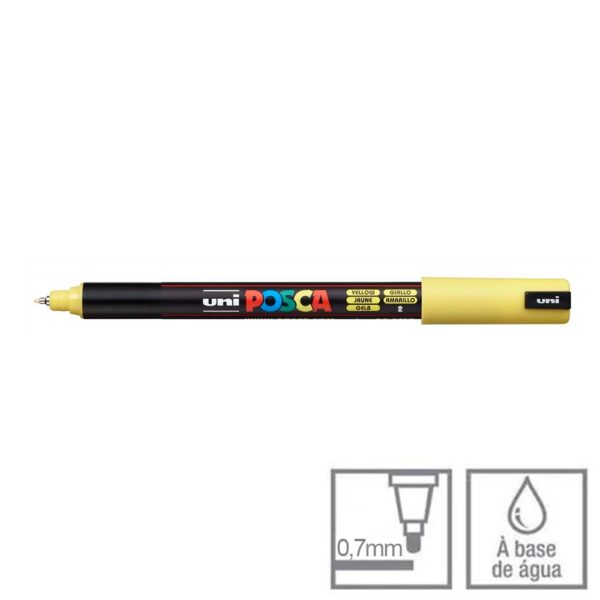 Caneta Posca Amarelo PC-1MR Ponta Agulha 0.7mm Uni-ball - Image 2