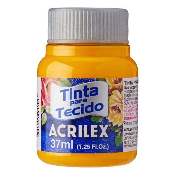 Tinta para Tecido Fosca 37ml Amarelo Ouro 505 Acrilex