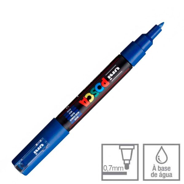 Caneta Posca Azul PC-1M Ponta Cônica 0.7mm Uni-ball - Image 2