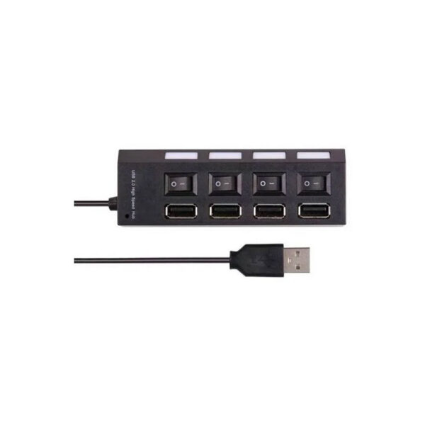 Hub Usb 2.0 Preto 4 Portas Com Chave Liga Desliga Led Knup - Image 4