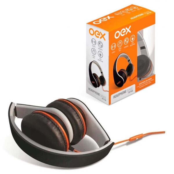 Headset Sense Dobrável HP100 P2 Preto Oex - Image 2