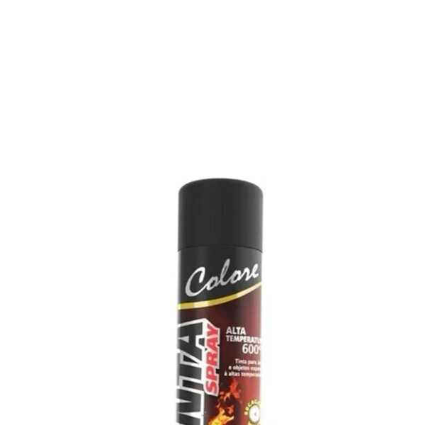 Tinta Spray Preto Fosco Alta Temperatura Colore - Image 3
