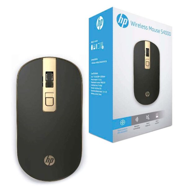 Mouse Sem Fio 1600DPI S4000 Preto Hp