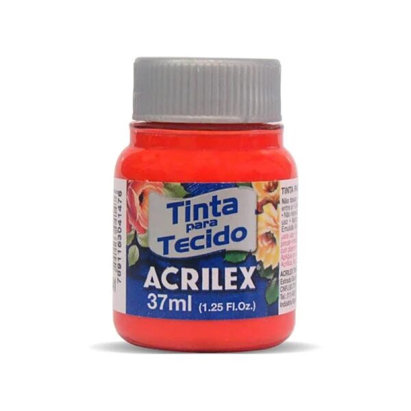 Tinta para Tecido Fosca 37ml Vermelho Vivo 541 Acrilex