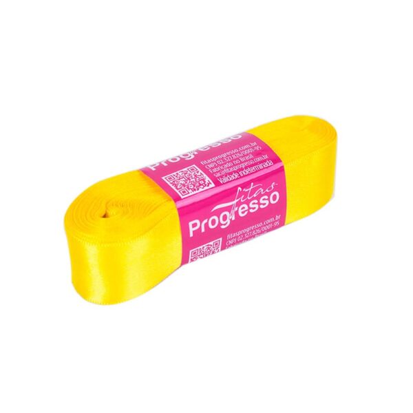 Fita De Cetim CF005 22mm 763 Amarelo Gema 10m Progresso