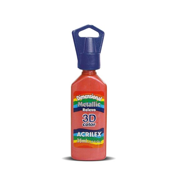 Tinta Dimensional Metallic Relevo 3d 35ml 555 Vermelho Acrilex