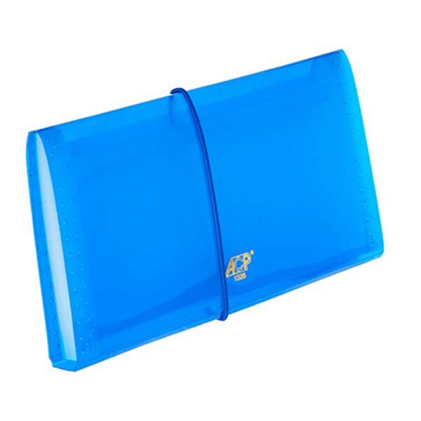 Pasta Sanfonada Plastica Porta Cheque 12 Divisoes Azul Acp
