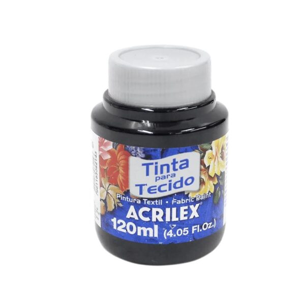 Tinta para Tecido Fosca 120ml Preto 520 Acrilex