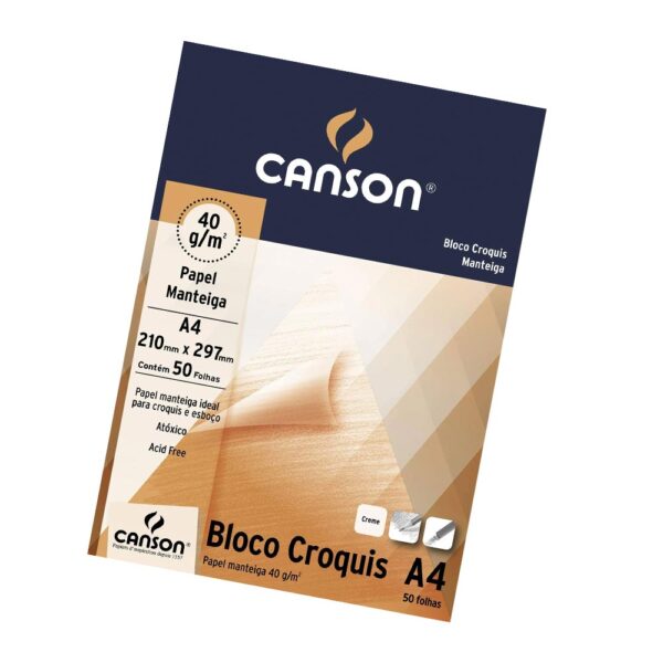 Bloco A4 Croquis Manteiga 40g 50 Folhas Canson - Image 4