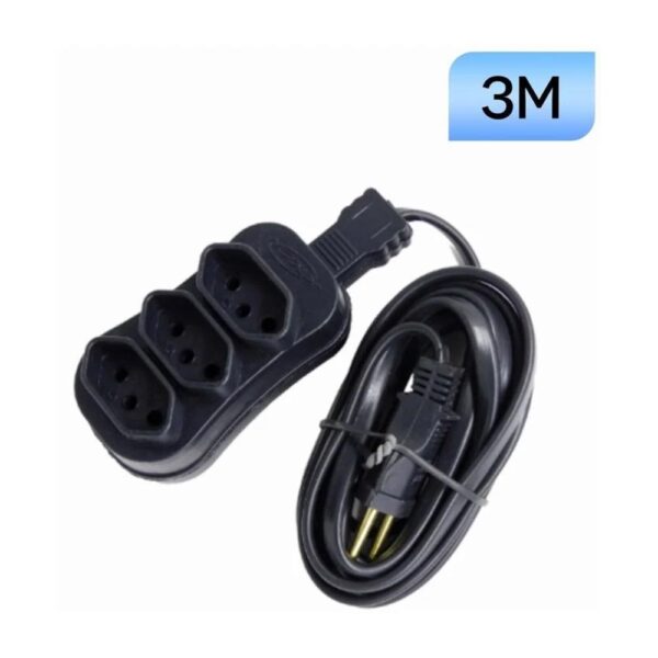 Extensão Elétrica 3 Metros Preta 10A EX3TP Jetcon