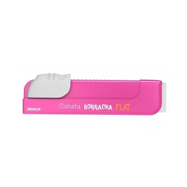 Caneta Borracha Mercur Flat Rosa