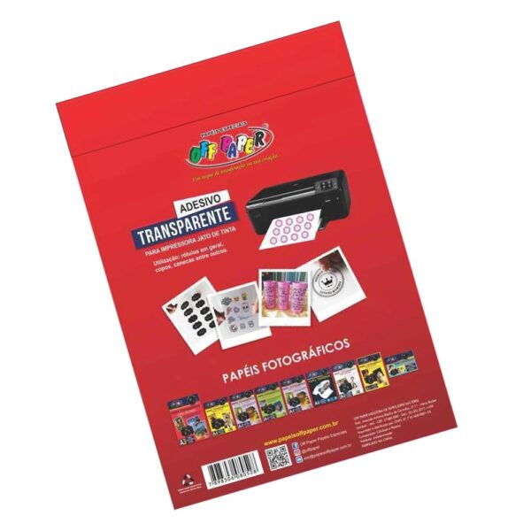 Papel Adesivo A4 Transparente 150g 10 Folhas Off Paper - Image 2